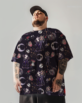 Herren Horror Family Moon Stoff T-Shirt und Shorts in Übergröße,